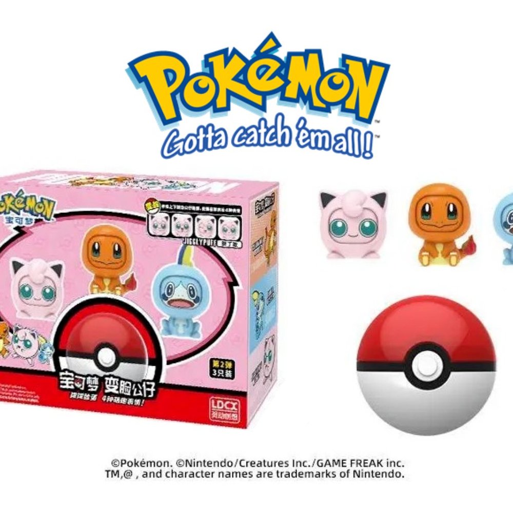 Officially Licensed Pokémon Jigglypuff Charmander Sobble Face Changers - NEW